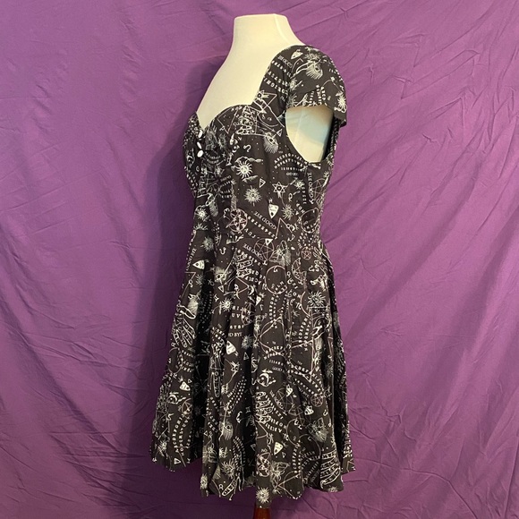 Hell Bunny Black and White Witchcraft Retro Pinup Dress. Size 1X. - Picture 2 of 6